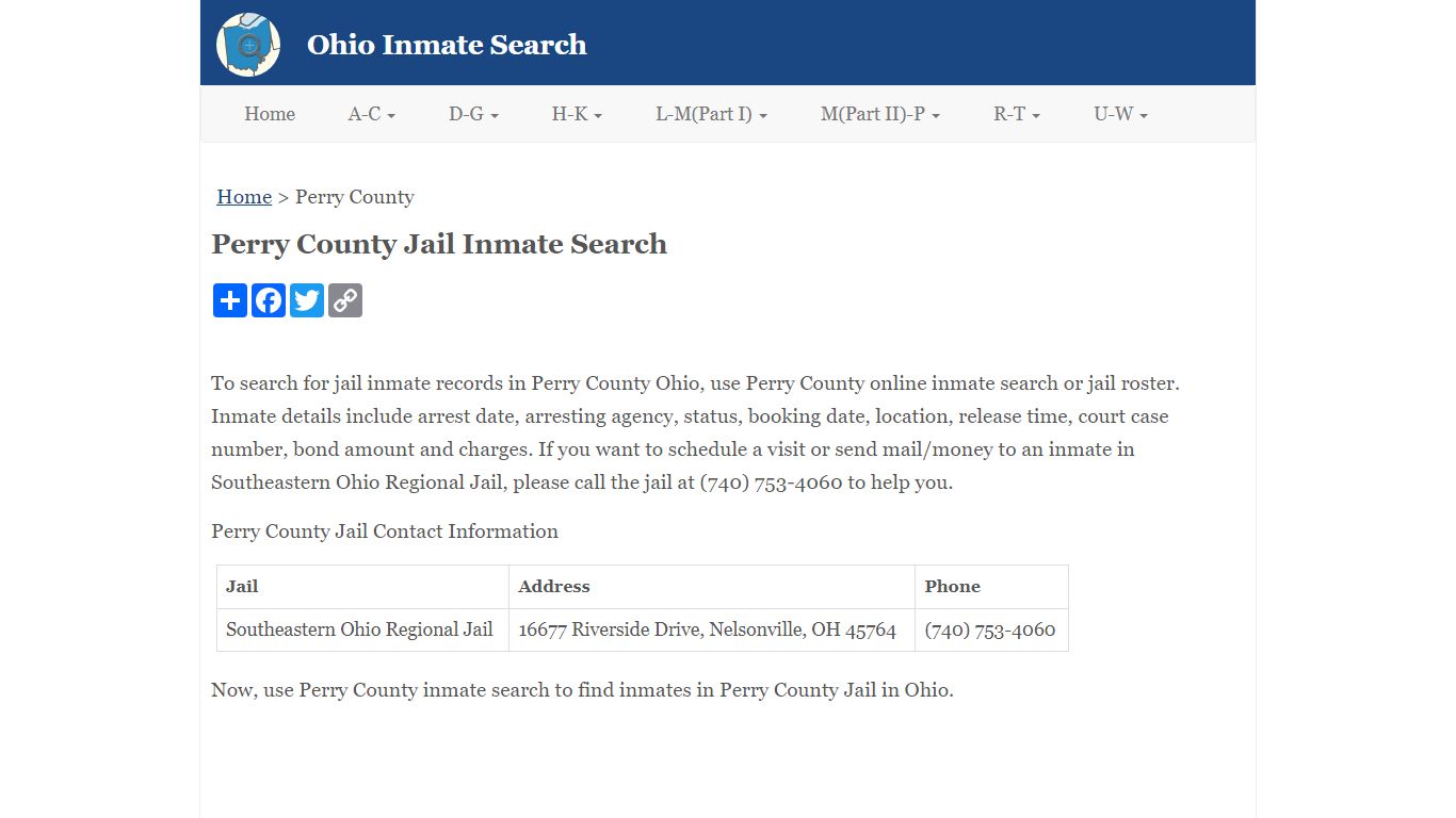 Perry County Jail Inmate Search