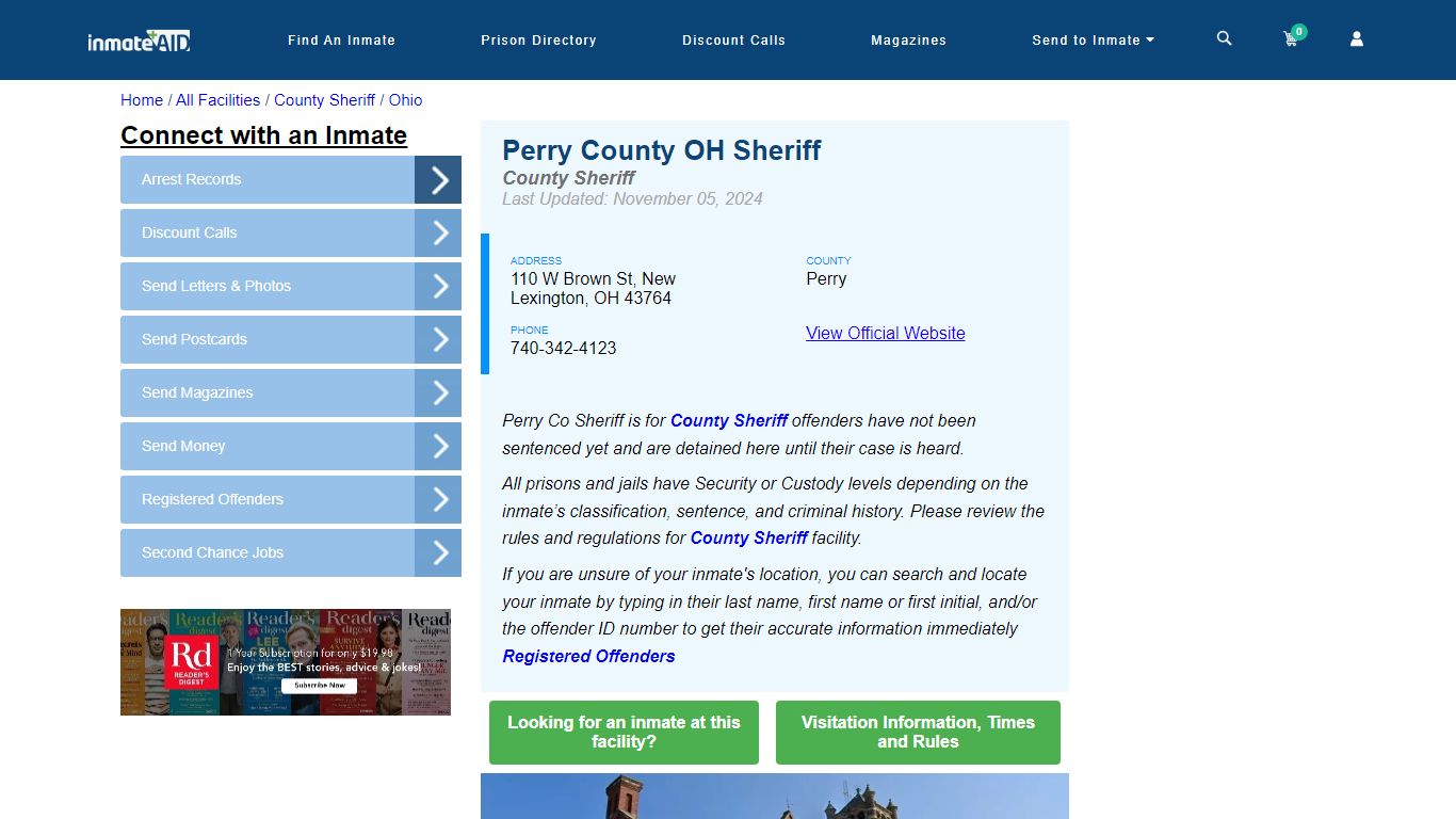 Perry County OH Sheriff & Arrest Search - InmateAid