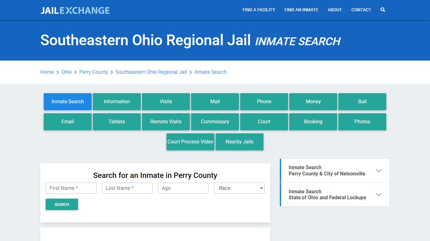 Southeastern Ohio Regional Jail Inmate Search - Jail Exchange