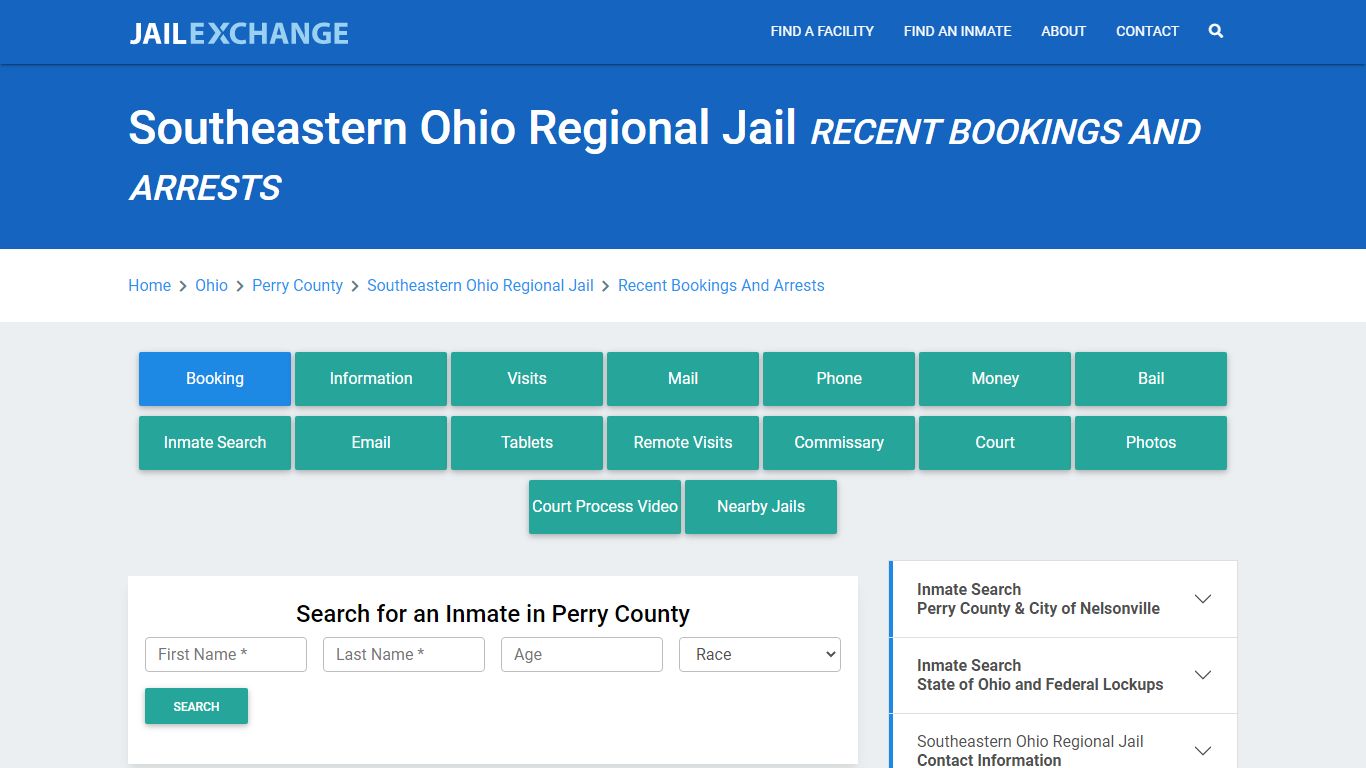 Southeastern Ohio Regional Jail Recent Bookings And Arrests